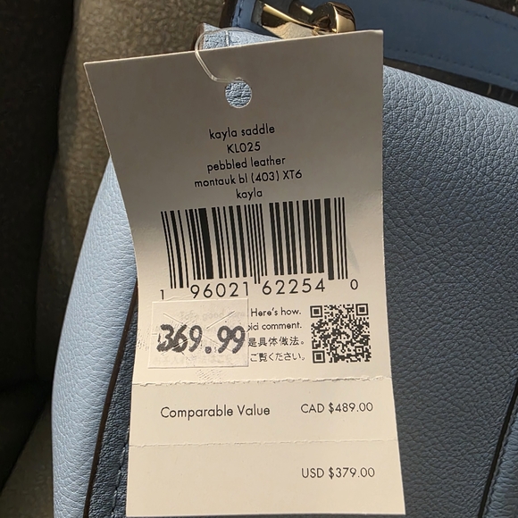 NWT Kate Spade KL025 Kayla Saddle Top Handle Bag Crossbody Handbag Montauk Blue - Picture 3 of 5